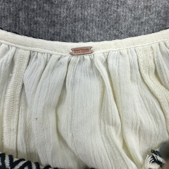 Free People Tallie Embroidered Sequin Boho Blouse Balloon Sleeve Tunic NWOT - Picture 9 of 10